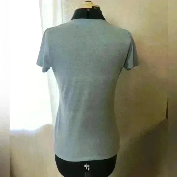 Basic light blue cotton short sleeve crew t-shirt M - Picture 3 of 8